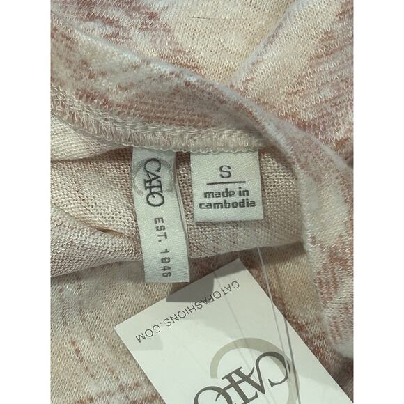 NWT Cato Pale Blush Plaid Cold-Shoulder Sweater Women's size S - Picture 6 of 6